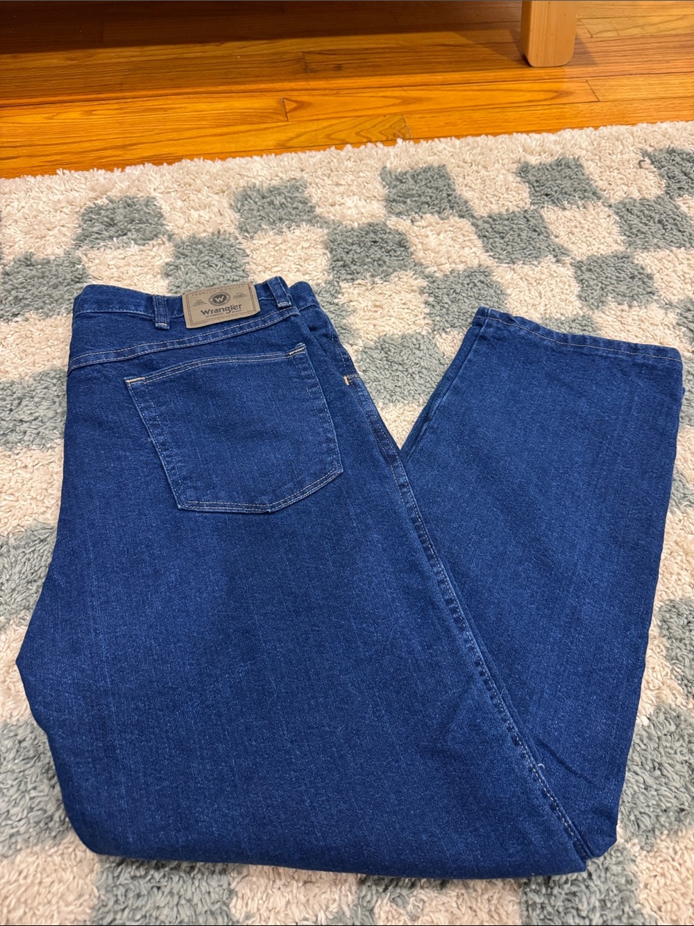 38x29 Wrangler Men's Straight Leg Indigo Blue Jeans
